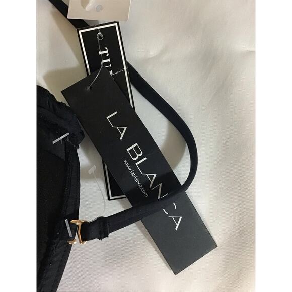 Lablanca Women One Piece Tummy Control Black  Swimsuit Sz 10 NWT Island Goddess - Picture 8 of 11